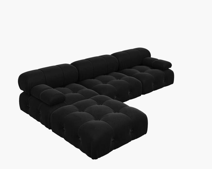 Sdorens Sectional Sofa Living Room Sofas L-Shaped Velvet Couch with Reversible Ottoman Convertible Modern Design Couch Sofa