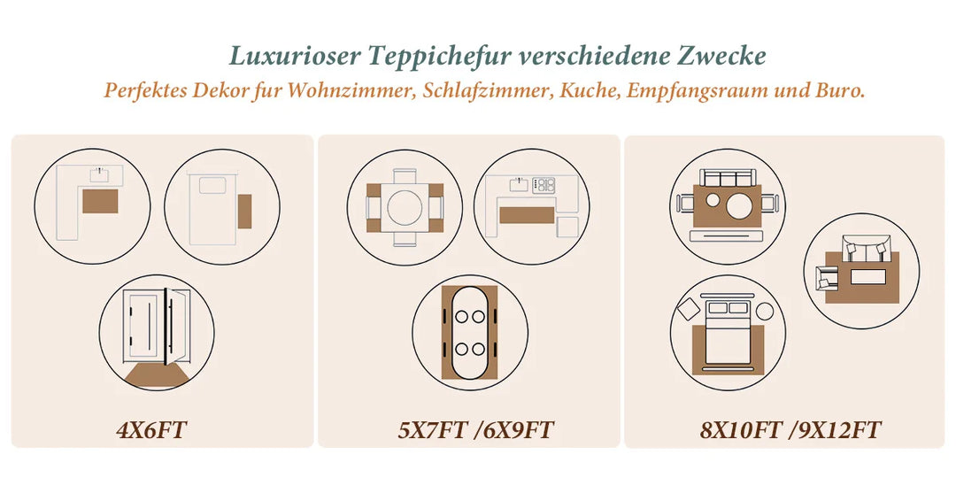 Orhopui Boho Area Rug, Machine Washable Outdoor Camping Rug, Non-Slip Stain Resistant Machine Washable Rug