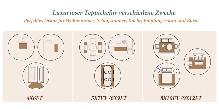 Orhopui Boho Area Rug, Machine Washable Outdoor Camping Rug, Non-Slip Stain Resistant Machine Washable Rug