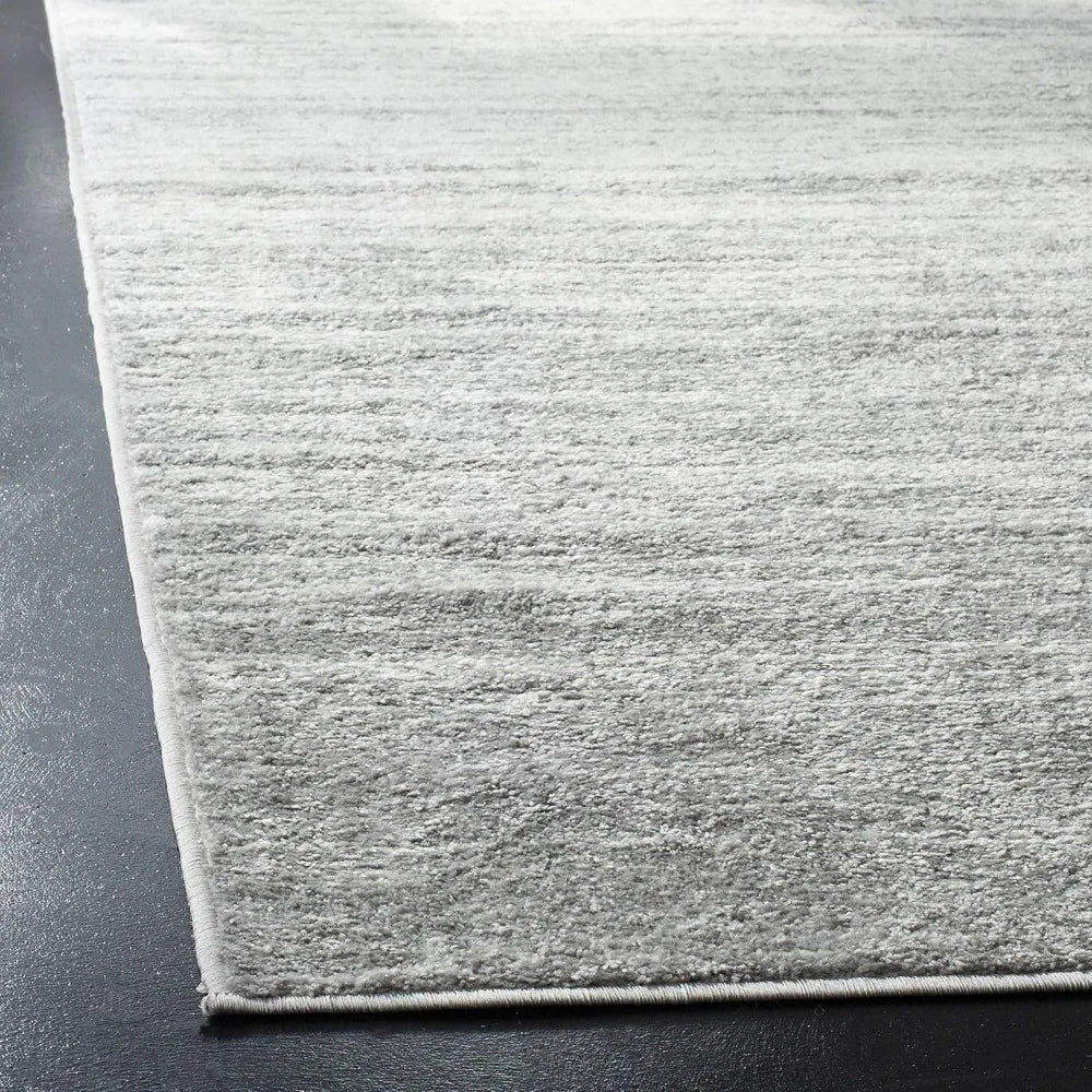 Large 8x10 Modern Ombre Rug - Ivory and Silver, Non-Shedding, Easy to Clean