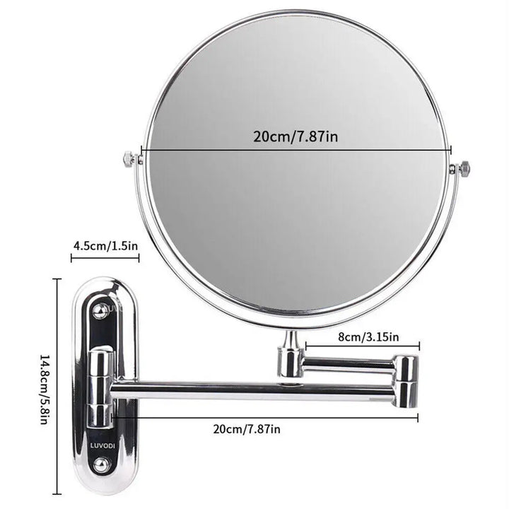 10X Magnifying Wall Mounted Mirror 360 Swivel Makeup Mirror 8" Double Sided Vanity Bathroom Mirror Shaving