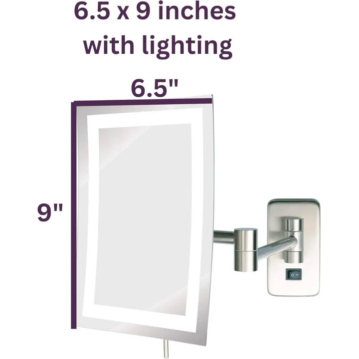 (UUX) Rectangular 6.5- x 9 Mount  Makeup Mirror with 5X Magnification and 15.5Inch Wall Extension  Ni UQ