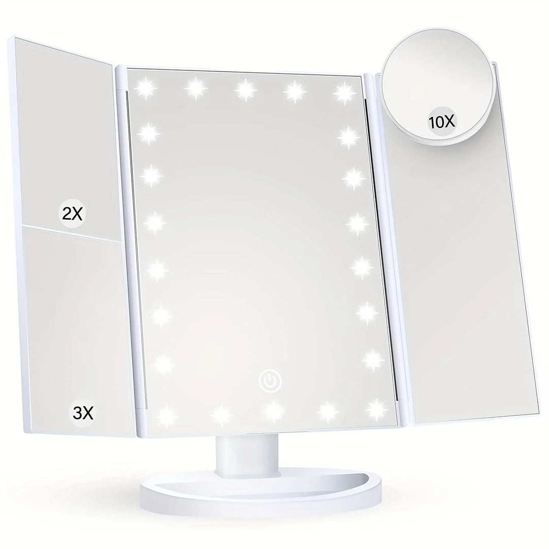 2X-10X Magnification Makeup Mirror with LED Lights & 180° Adjustable Bracket - Perfect for Holiday Gifts! Christmas Decorations