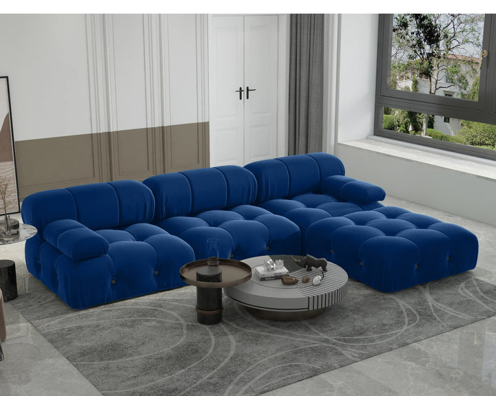 Sdorens Sectional Sofa Living Room Sofas L-Shaped Velvet Couch with Reversible Ottoman Convertible Modern Design Couch Sofa