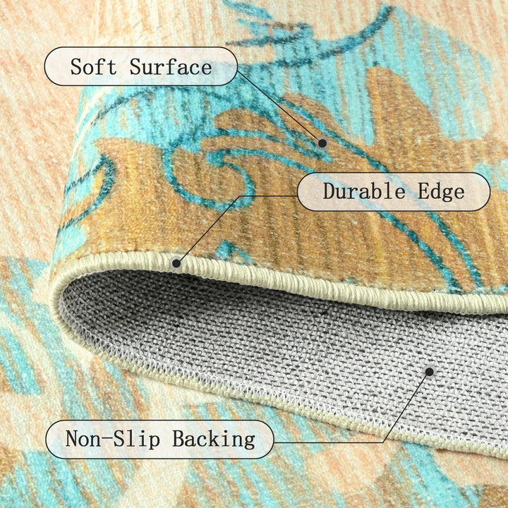 Area Rugs for Living Room Elegant Floral Traditional Faux Wool Area Rug