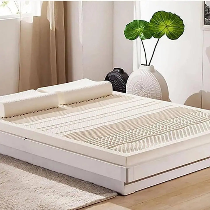 100% Natural Latex Mattress Soft Body Massage Mattress 7-Zone Comfort Queen Size Medium Firm 5cm Thick
