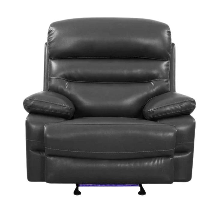 43" Grey Faux Leather Power Recliner Chair