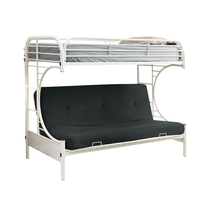 White Twin Contemporary Metal Bunk Bed