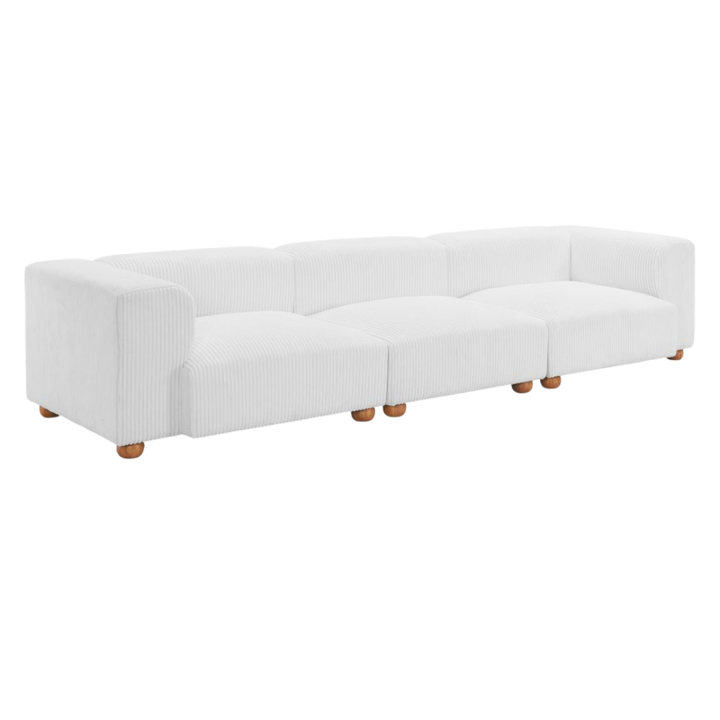 Grand Corduroy Sofa – Oversized White Relaxation | Modern Sofa | Trufairs