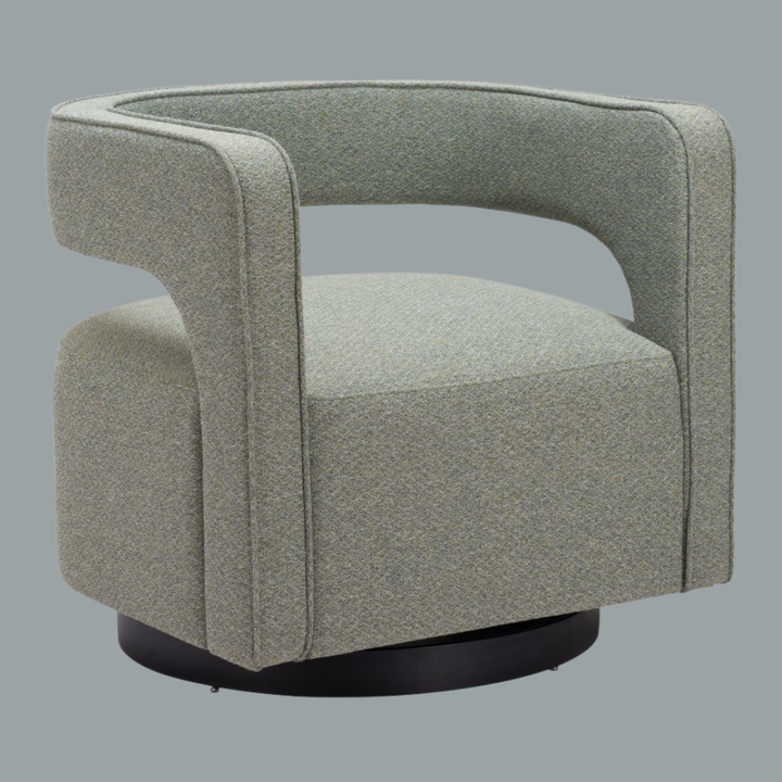 Velvet Swivel Accent Chair – Sage Green Elegance | Modern Lounge Seating | Trufairs