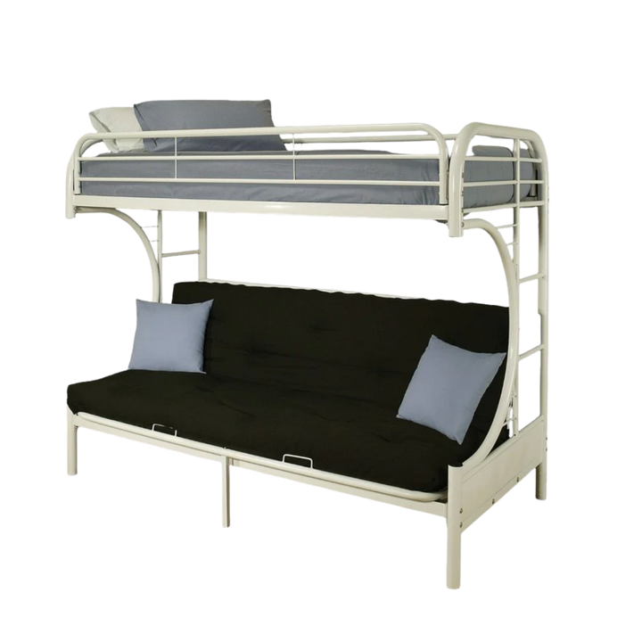 White Twin Contemporary Metal Bunk Bed