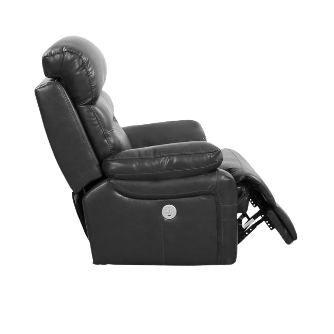 43" Grey Faux Leather Power Recliner Chair