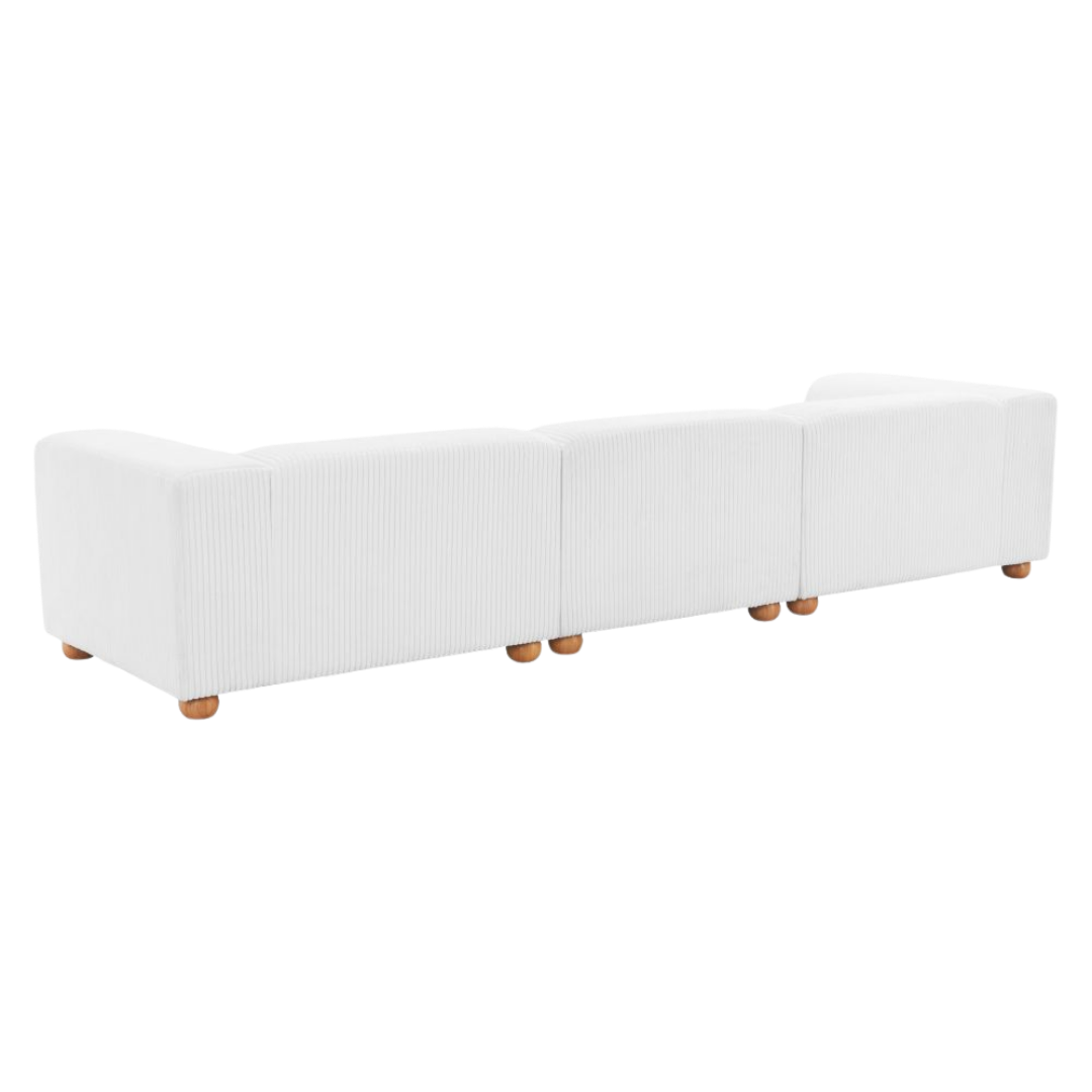 Grand Corduroy Sofa – Oversized White Relaxation | Modern Sofa | Trufairs