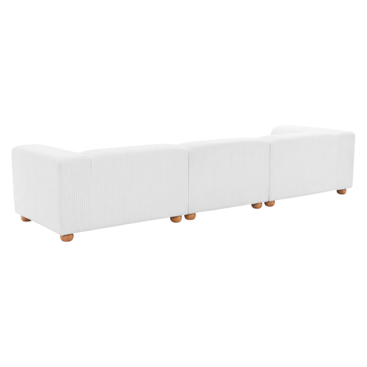 Grand Corduroy Sofa – Oversized White Relaxation | Modern Sofa | Trufairs