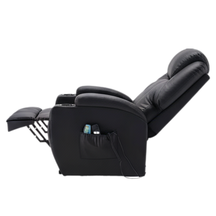 33" Black Power Heated Massage Lift Assist Recliner