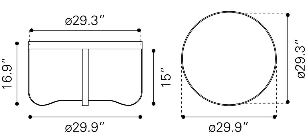 Vannes Coffee Table Brass
