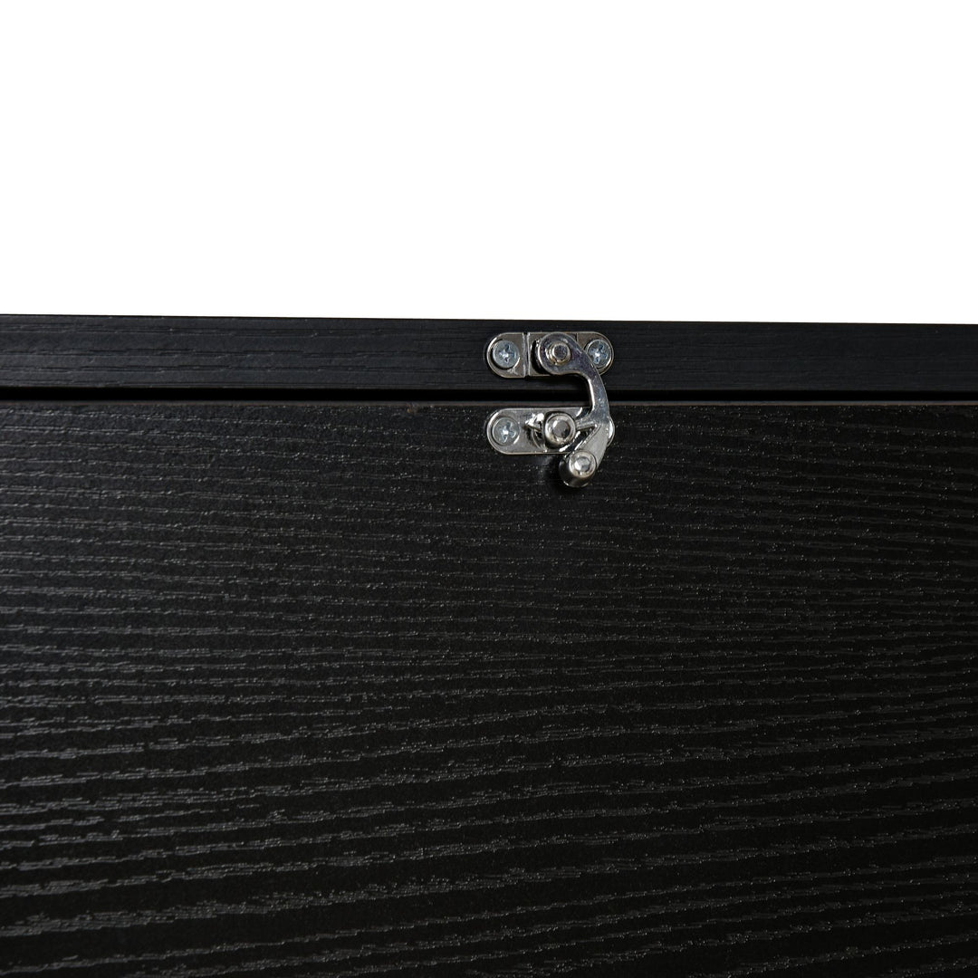 HOMCOM Wall Mounted Desk Black Floating with Storage Shelves Foldable Tabletop Space Saving Design