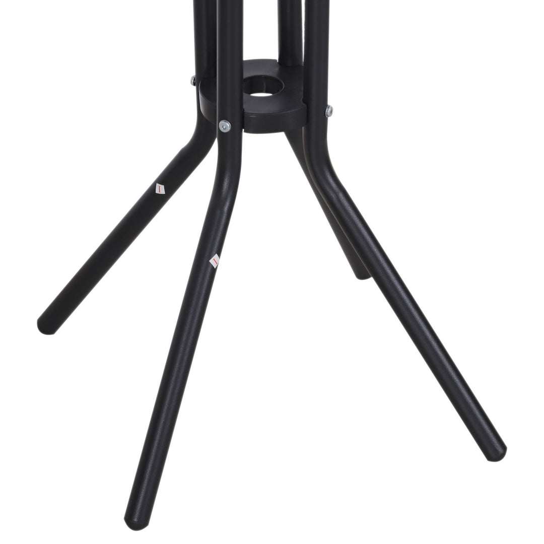 Outsunny Bistro Bliss: 3-Piece High-Top Patio Set with Round Table & 2 Bar Stools in Black/Tan