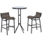 Outsunny Bistro Bliss: 3-Piece High-Top Patio Set with Round Table & 2 Bar Stools in Black/Tan