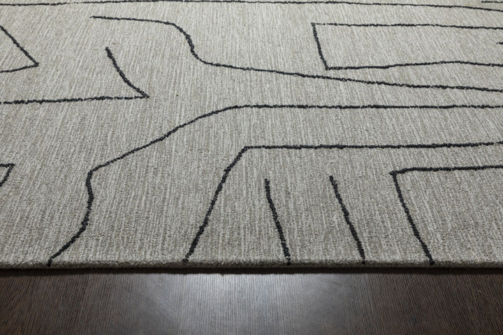 Abbey Valetta Natural, Brown, and Black Wool Handwoven Area Rug