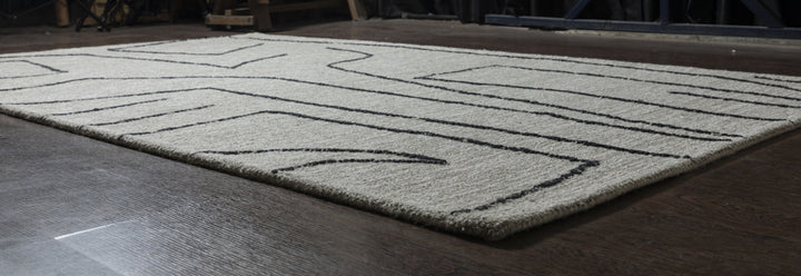 Abbey Valetta Natural, Brown, and Black Wool Handwoven Area Rug