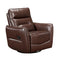 1pc Recliner Chair with Swivel Motion Luxurious Comfort Brown Leather Upholstered Solid Wood Living Room Furniture