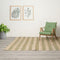 Artisan Hand Woven Jute & Cotton Green Plaid Rug-5X7 ft