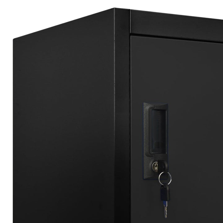 Locker Cabinet Black 35.4"x15.7"x70.9" Steel