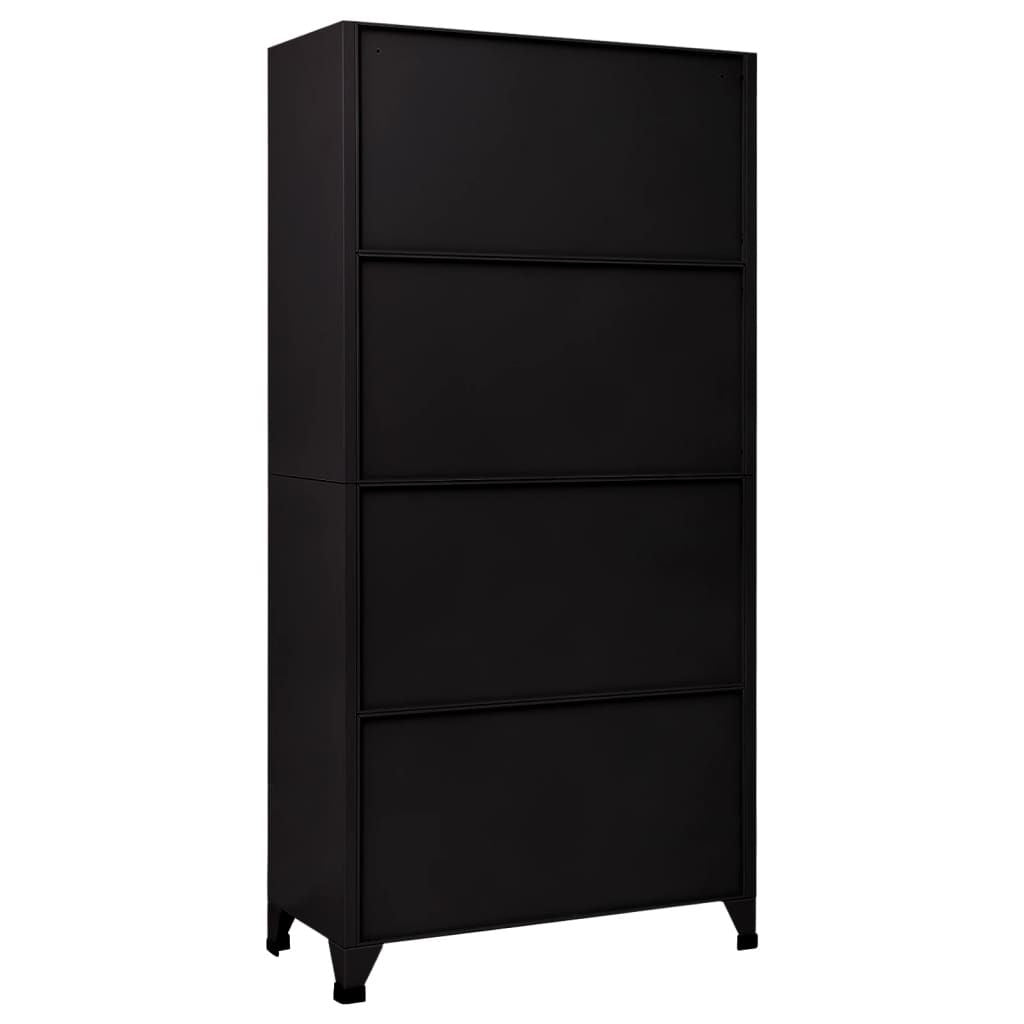 Locker Cabinet Black 35.4"x15.7"x70.9" Steel