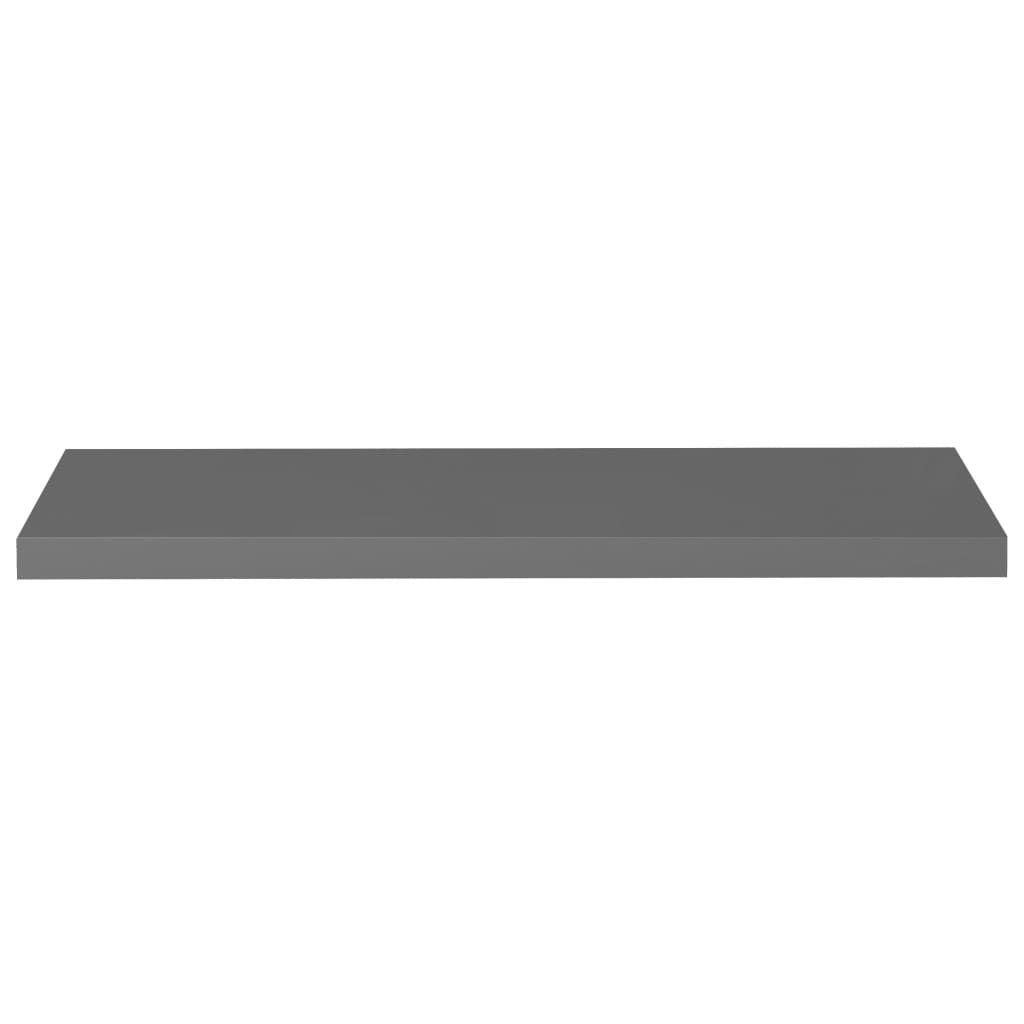 Floating Wall Shelves 4 pcs High Gloss Gray 35.4"x9.3"x1.5" MDF