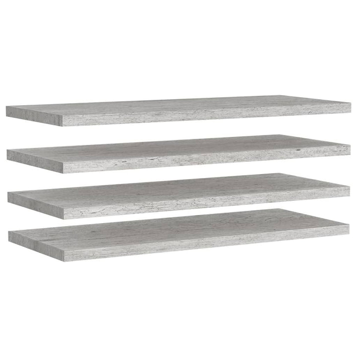 Floating Wall Shelves 4 pcs Concrete Gray 35.4"x9.3"x1.5" MDF