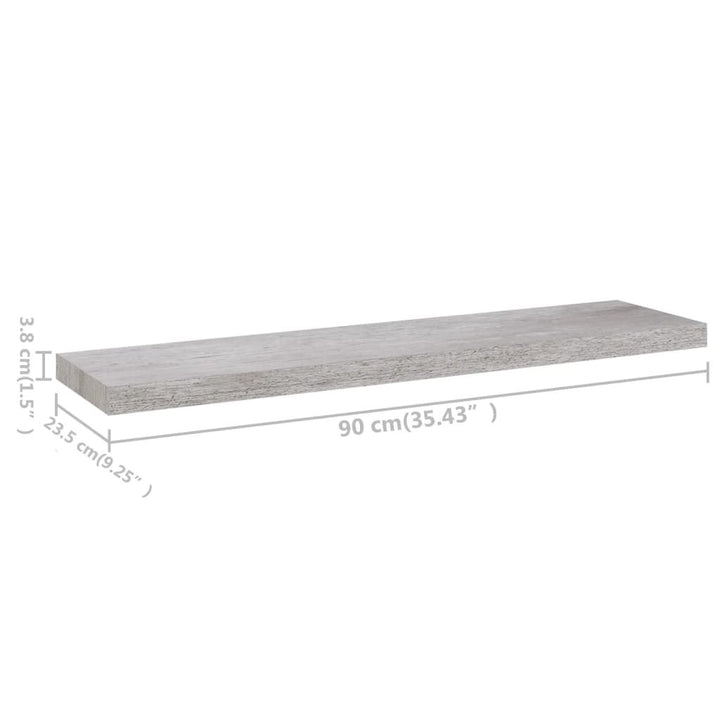 Floating Wall Shelves 4 pcs Concrete Gray 35.4"x9.3"x1.5" MDF