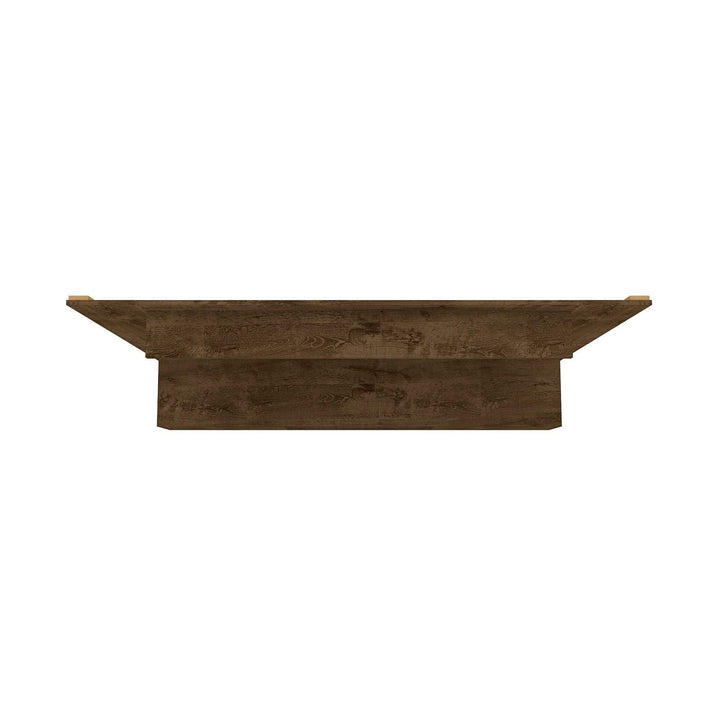 Manhattan Comfort Liberty 70.86 Floating Wall Entertainment Center with Overhead Shelf in Rustic Brown