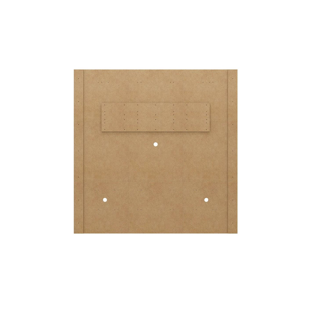 Manhattan Comfort Camberly 62.36 Floating Entertainment Center with 3 Shelves and Overhead Decor Shelf in White and Cinnamon