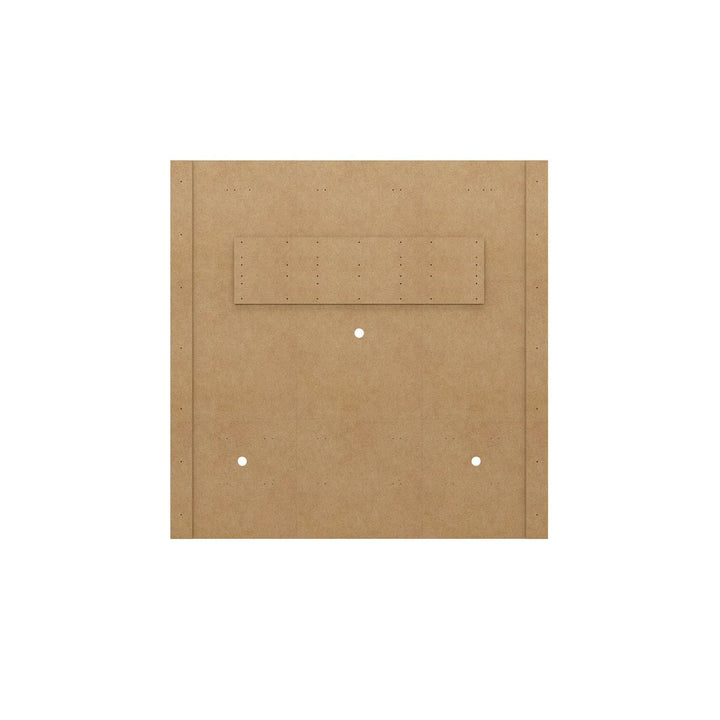 Manhattan Comfort Camberly 62.36 Floating Entertainment Center with 3 Shelves and Overhead Decor Shelf in White and Cinnamon