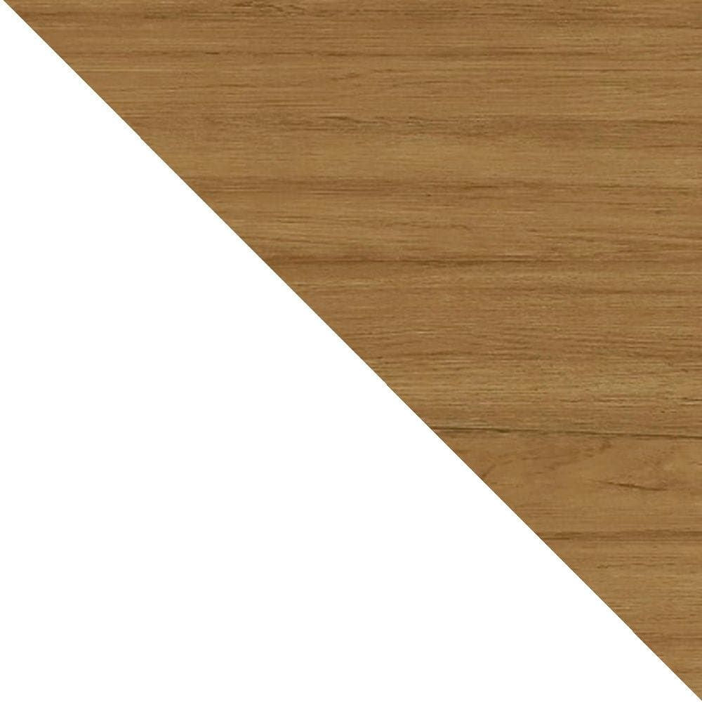 Manhattan Comfort Camberly 62.36 Floating Entertainment Center with 3 Shelves and Overhead Decor Shelf in White and Cinnamon