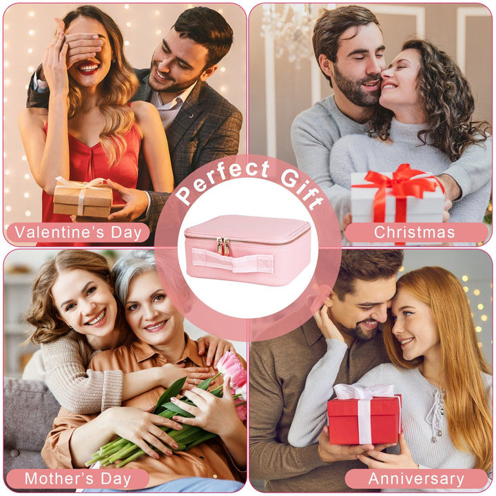 Travel Makeup Bag with LED Mirror Makeup Case Organizer with 3 Light Colors Adjustable Dividers Brush Holder Magnifying Mirror Dimmable USB Rechargeable