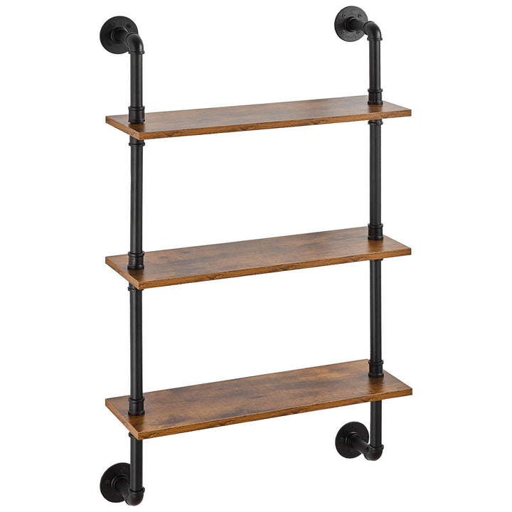VEVOR Industrial Pipe Shelf 3 Tier 24x7.87in Wall-Mount for Kitchen Bedroom