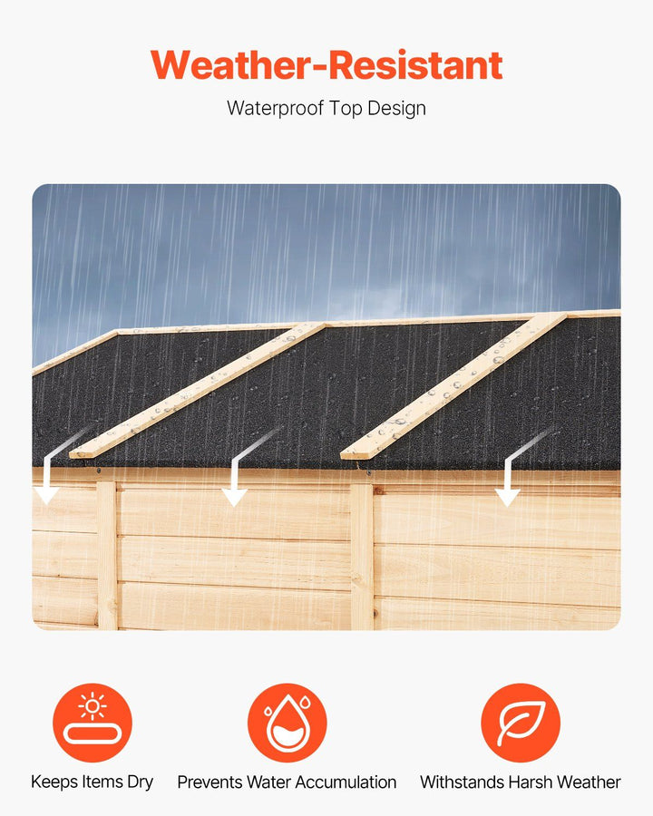 Outdoor Wooden Storage Shed Waterproof Garden Tool Shed with Lock 58x78 inch