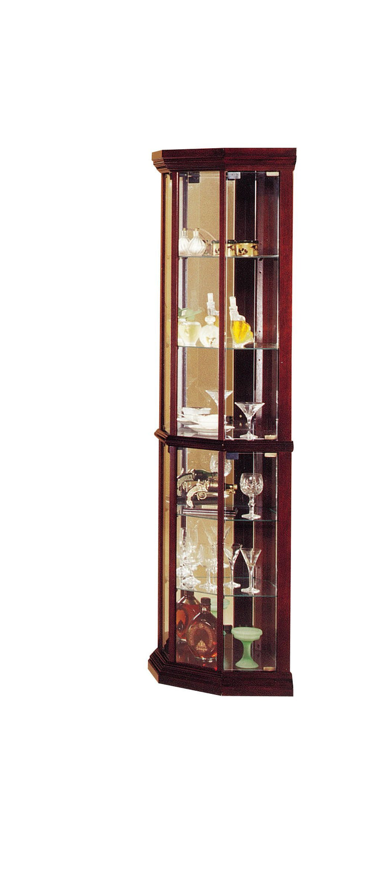 Huxley Cherry Finish Curio Cabinet (Corner)