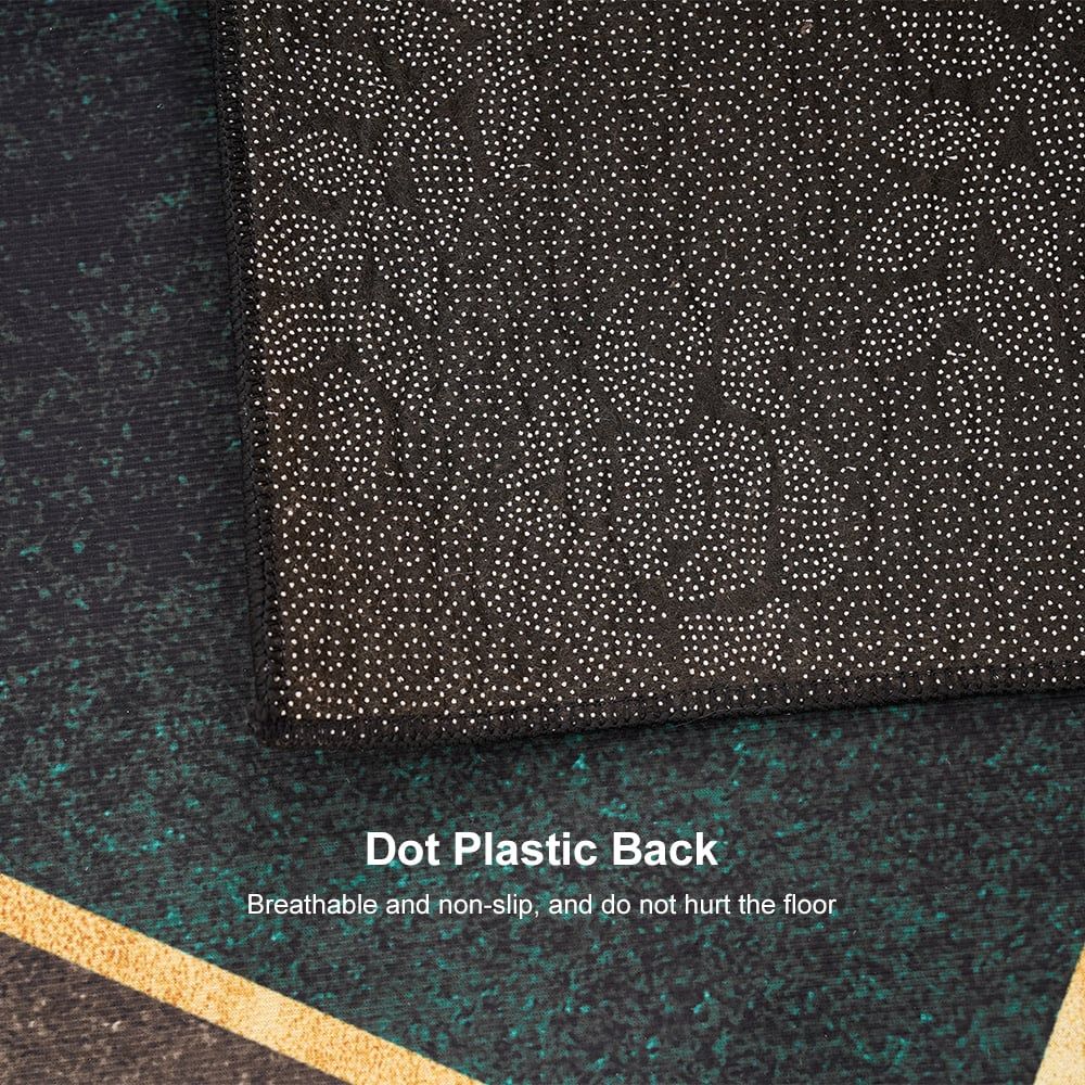 5' x 7' Green&Black&Gold Modern Geometirc Rectangle Indoor Area Rug Living Room&Bedroom