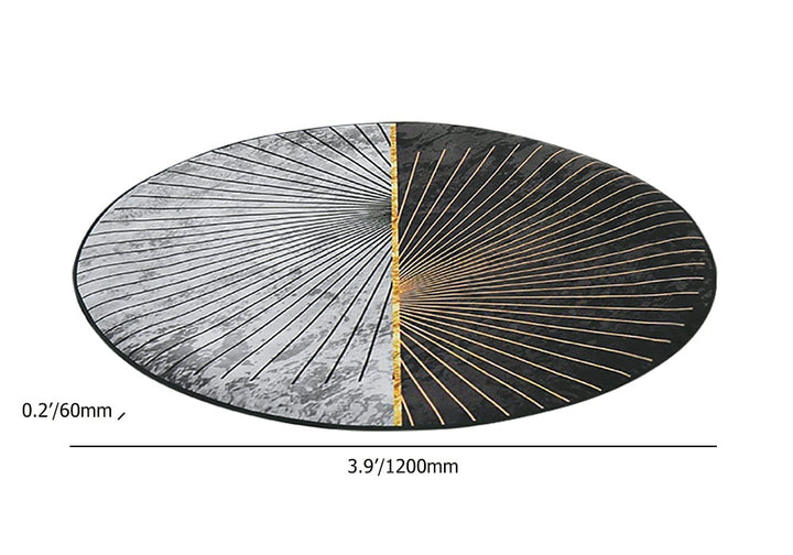 4' x 4' Modern Abstract Gray & Gold Mix Colours Round Area Rug Decorative Carpet