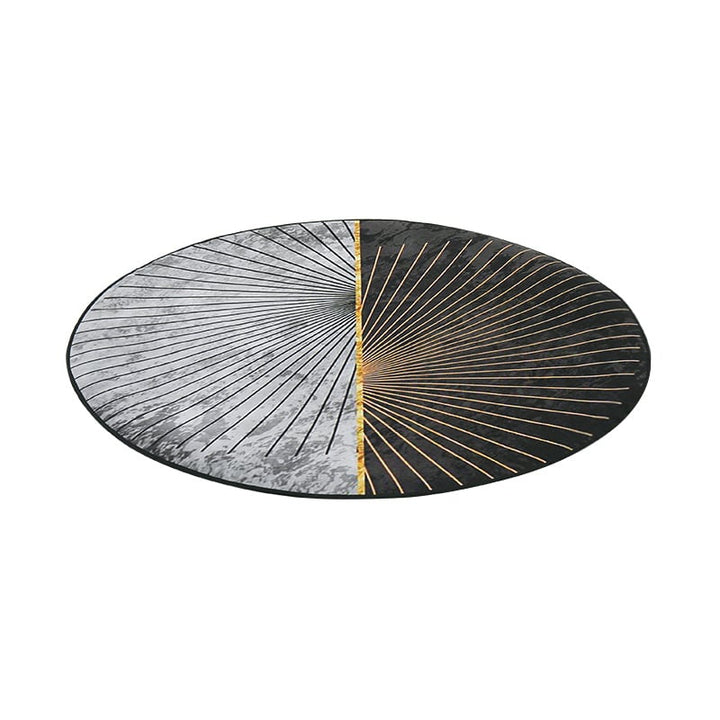 4' x 4' Modern Abstract Gray & Gold Mix Colours Round Area Rug Decorative Carpet