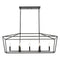 5-Light Kitchen Island Lighting Linear Traditional Classic Chandeliers, Farmhouse Dining Room Light Candle Pendant Lighting Hanging Matte Black Finish for Foyer Restaurant, E12 Base