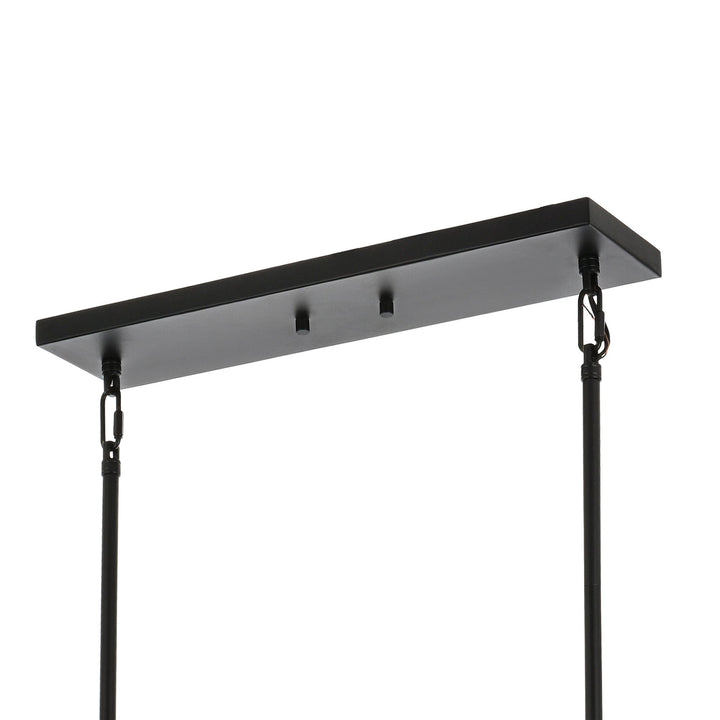 5-Light Kitchen Island Lighting Linear Traditional Classic Chandeliers, Farmhouse Dining Room Light Candle Pendant Lighting Hanging Matte Black Finish for Foyer Restaurant, E12 Base