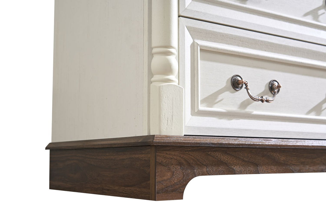 7 Drawer Dresser Chest for Bedroom with Wooden Base and Riser Trim, Wooden Rustic Rustic Chest of Drawers, Storage Dresser for Bedroom, Living Room