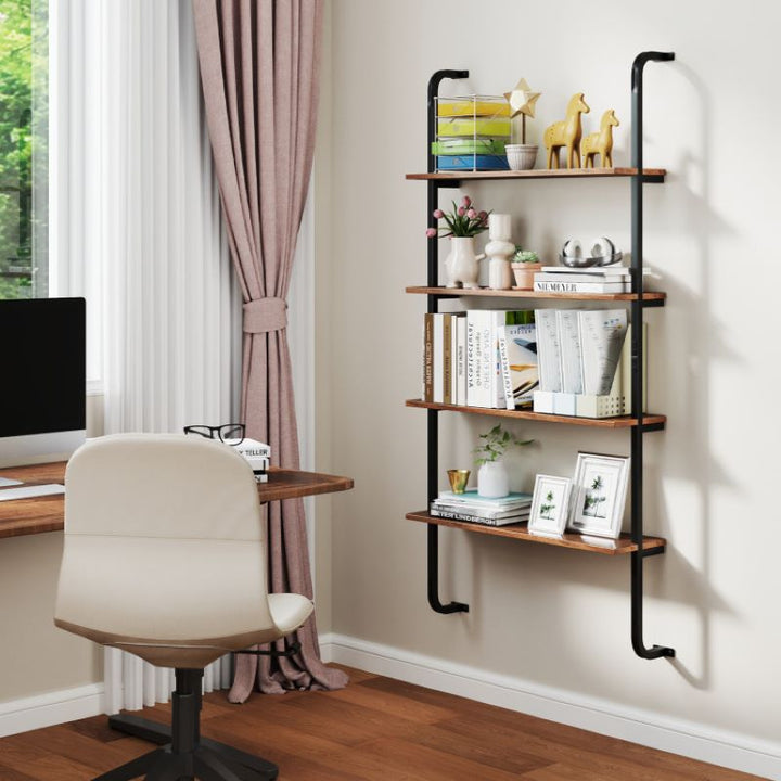 Industrial Style Shelving with Metal Frame for Living Room Kitchen