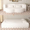 Modern Floor Sofa with 2 Pillows,Convertible Teddy Fabric Foam-Filled Sleeper Sofa Bed,15" Full Size Folding Mattress for Living Room,Guest Bed,Playroom,no assembly required,Beige(Old Sku:W1885P230383