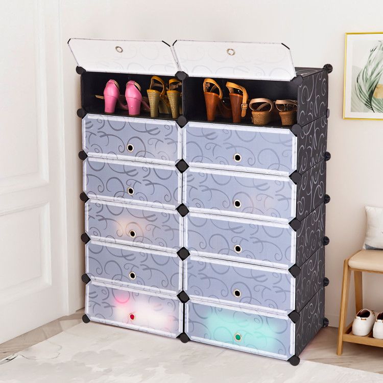 SpaceMax Modular Organizer – Transparent Door Shoe Storage | 12 Cube ...