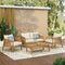 Exclusive 4-Pieces Acacia Wood Patio Furniture Set - Premium Deep Seating Outdoor Collection
